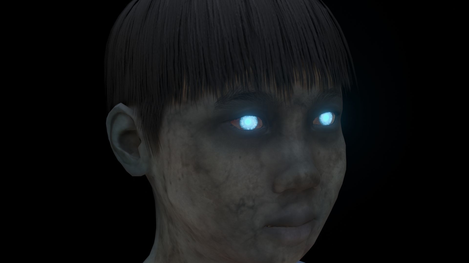 Japanese Style Ghost Boy With PBR Materials And Multiple Skins Low-poly 3D model_23