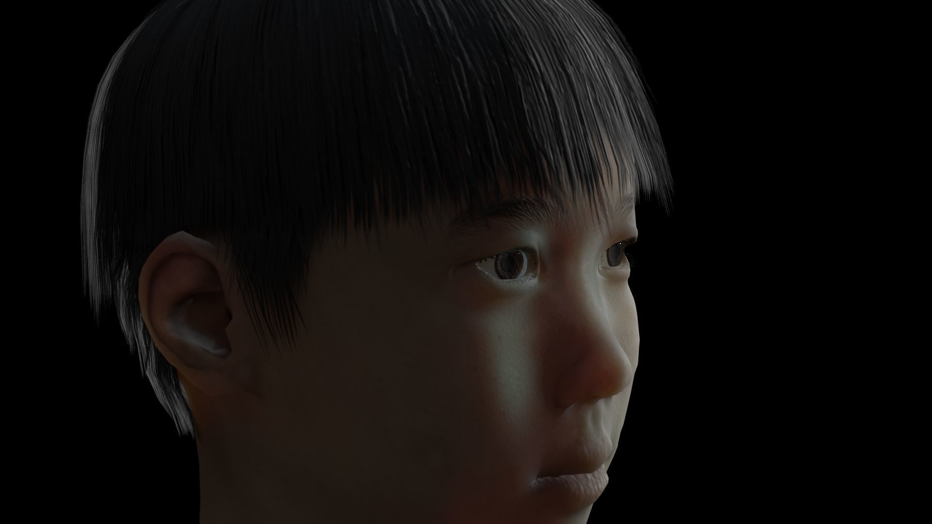 Japanese Style Ghost Boy With PBR Materials And Multiple Skins Low-poly 3D model_20