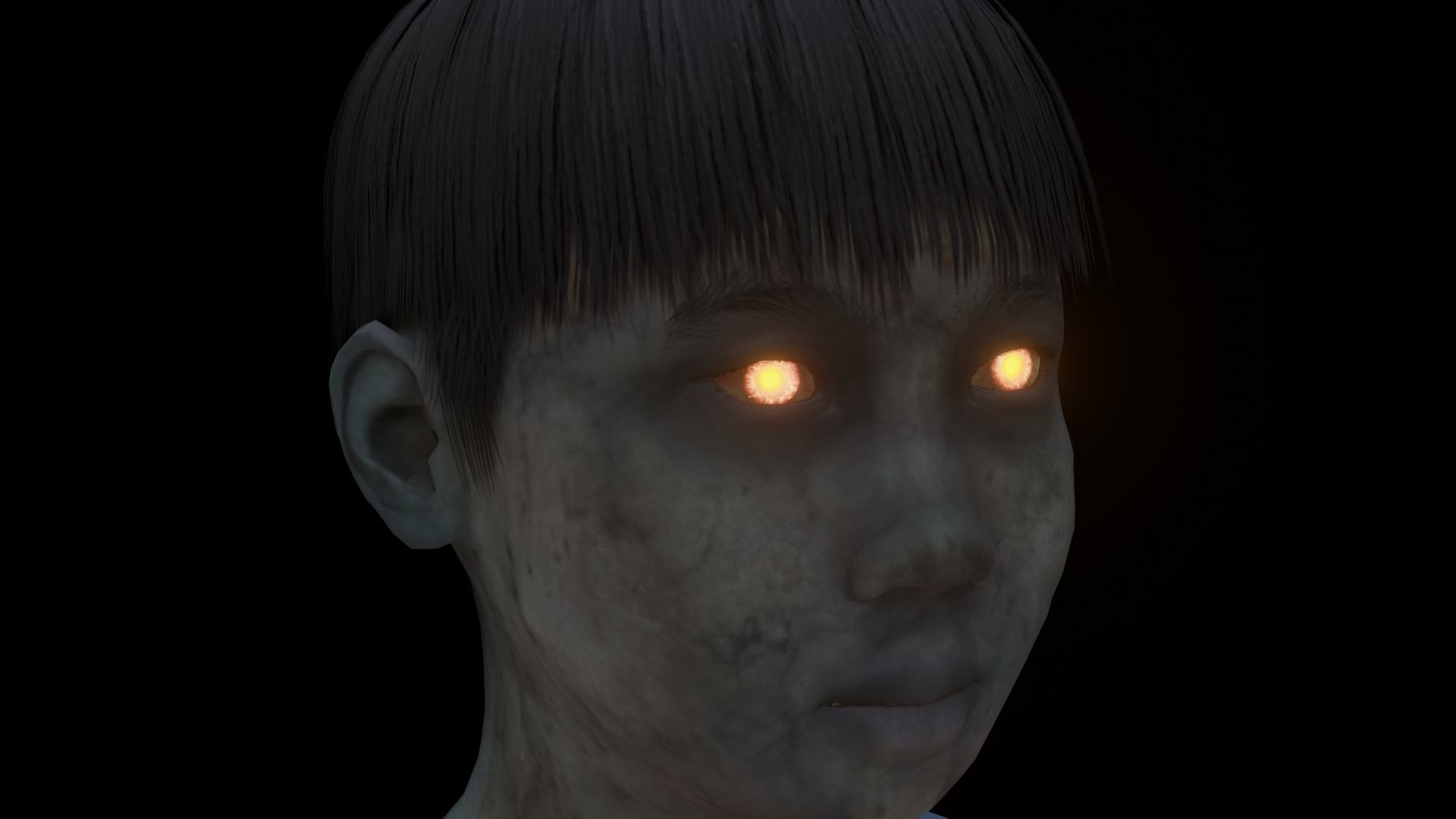 Japanese Style Ghost Boy With PBR Materials And Multiple Skins Low-poly 3D model_22