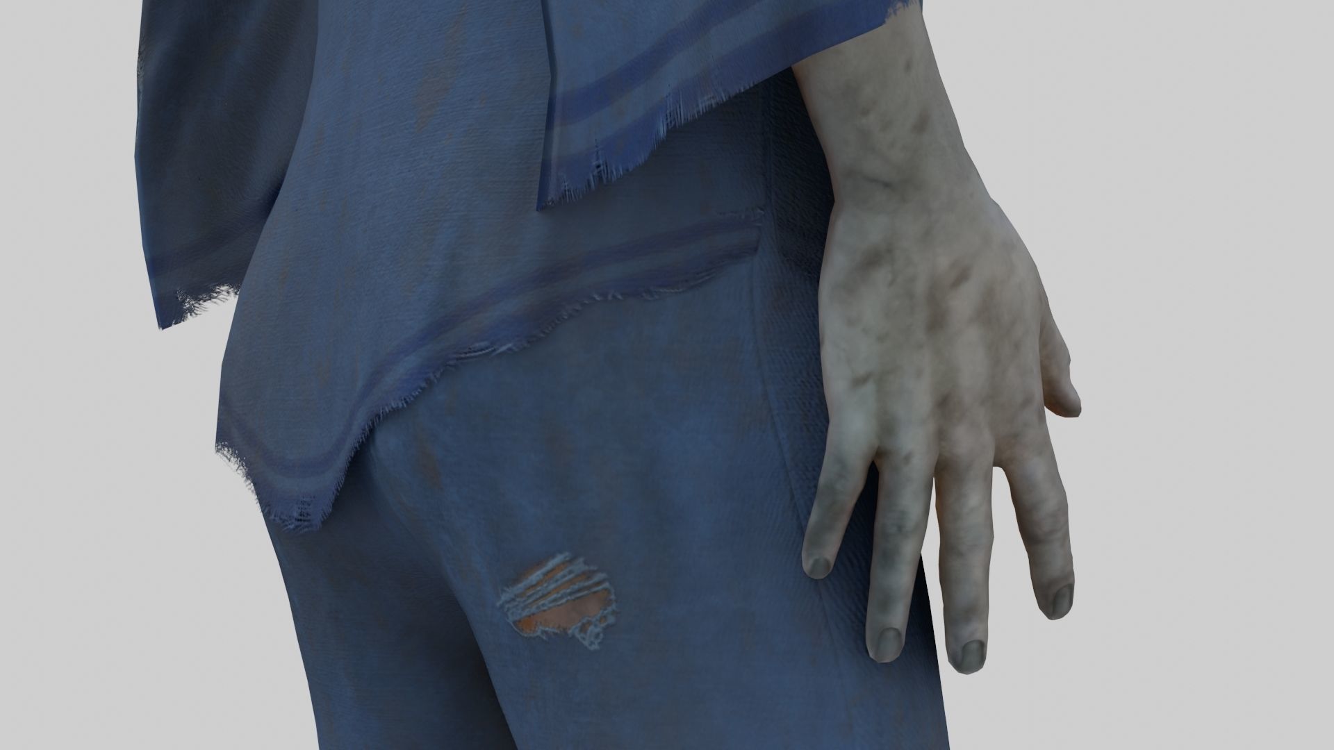 Japanese Style Ghost Boy With PBR Materials And Multiple Skins Low-poly 3D model_6