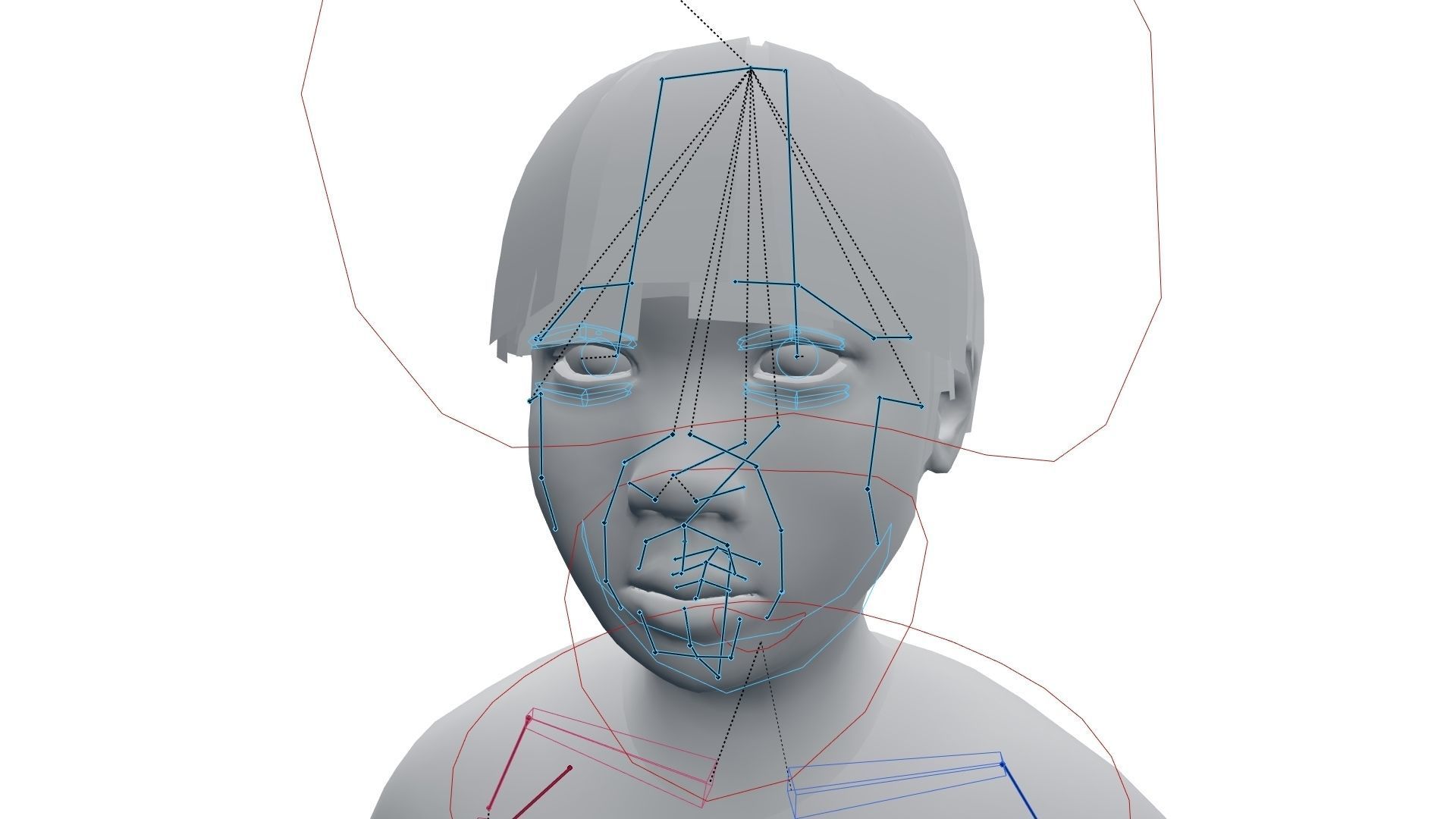 Japanese Style Ghost Boy With PBR Materials And Multiple Skins Low-poly 3D model_32