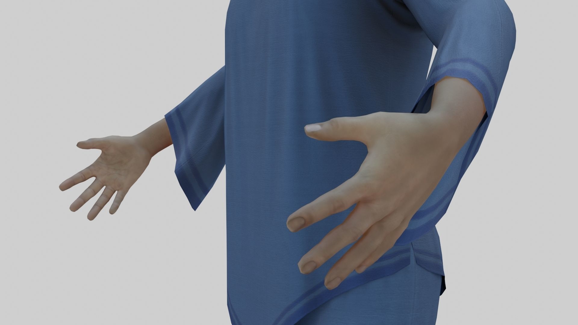 Japanese Style Ghost Boy With PBR Materials And Multiple Skins Low-poly 3D model_12