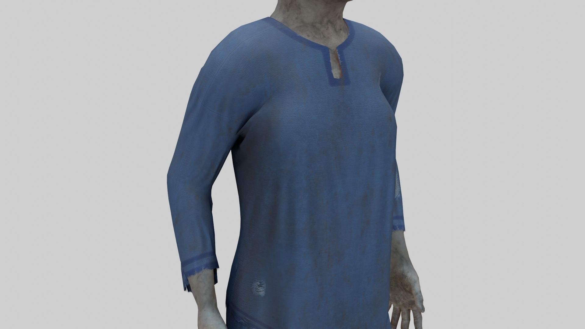 Japanese Style Ghost Boy With PBR Materials And Multiple Skins Low-poly 3D model_5