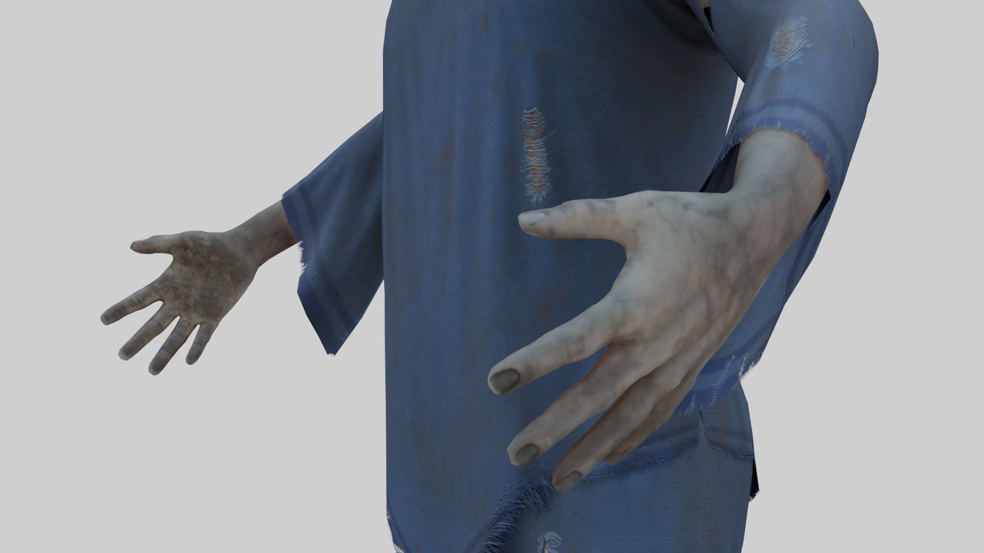 Japanese Style Ghost Boy With PBR Materials And Multiple Skins Low-poly 3D model_14