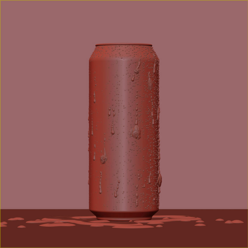 Beverage Can With Water Droplets 500ml 3D model_2
