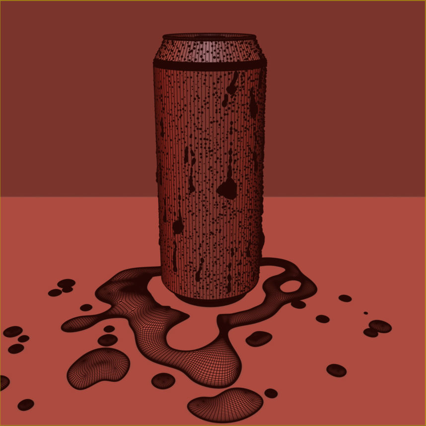 Beverage Can With Water Droplets 500ml 3D model_4