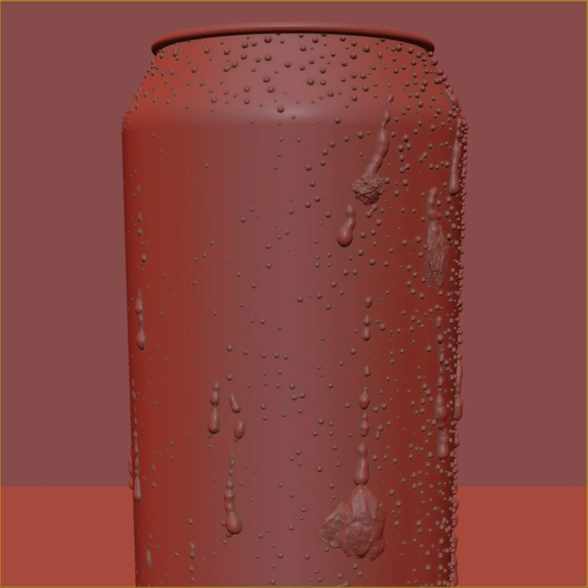 Beverage Can With Water Droplets 500ml 3D model_3