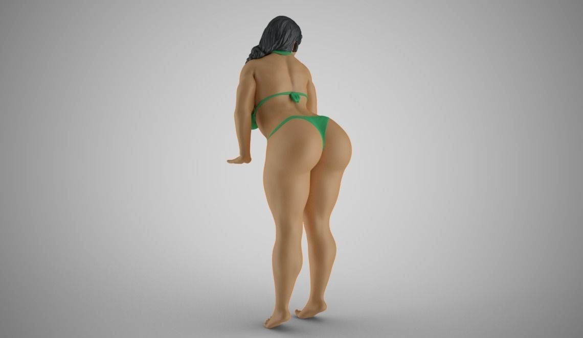 Woman at Pool 3D print model_7