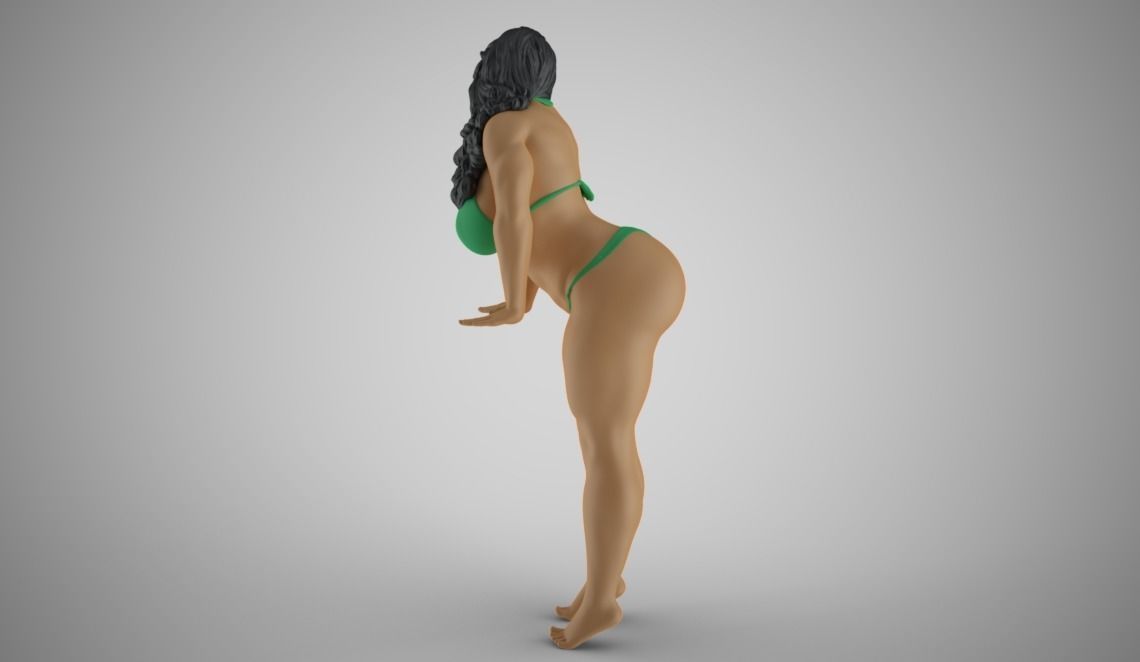 Woman at Pool 3D print model_8