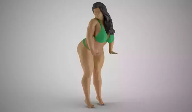 Woman at Pool 3D print model