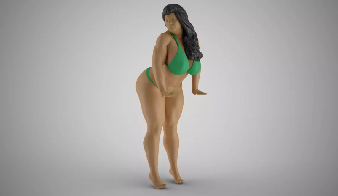 Woman at Pool 3D print model_0