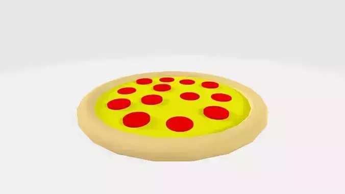 Low-Poly Cartoon Pizza