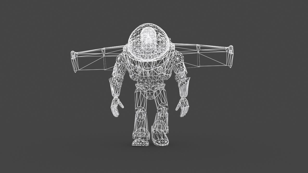 BUZZ-001 Walking Animation Low-poly 3D model_5