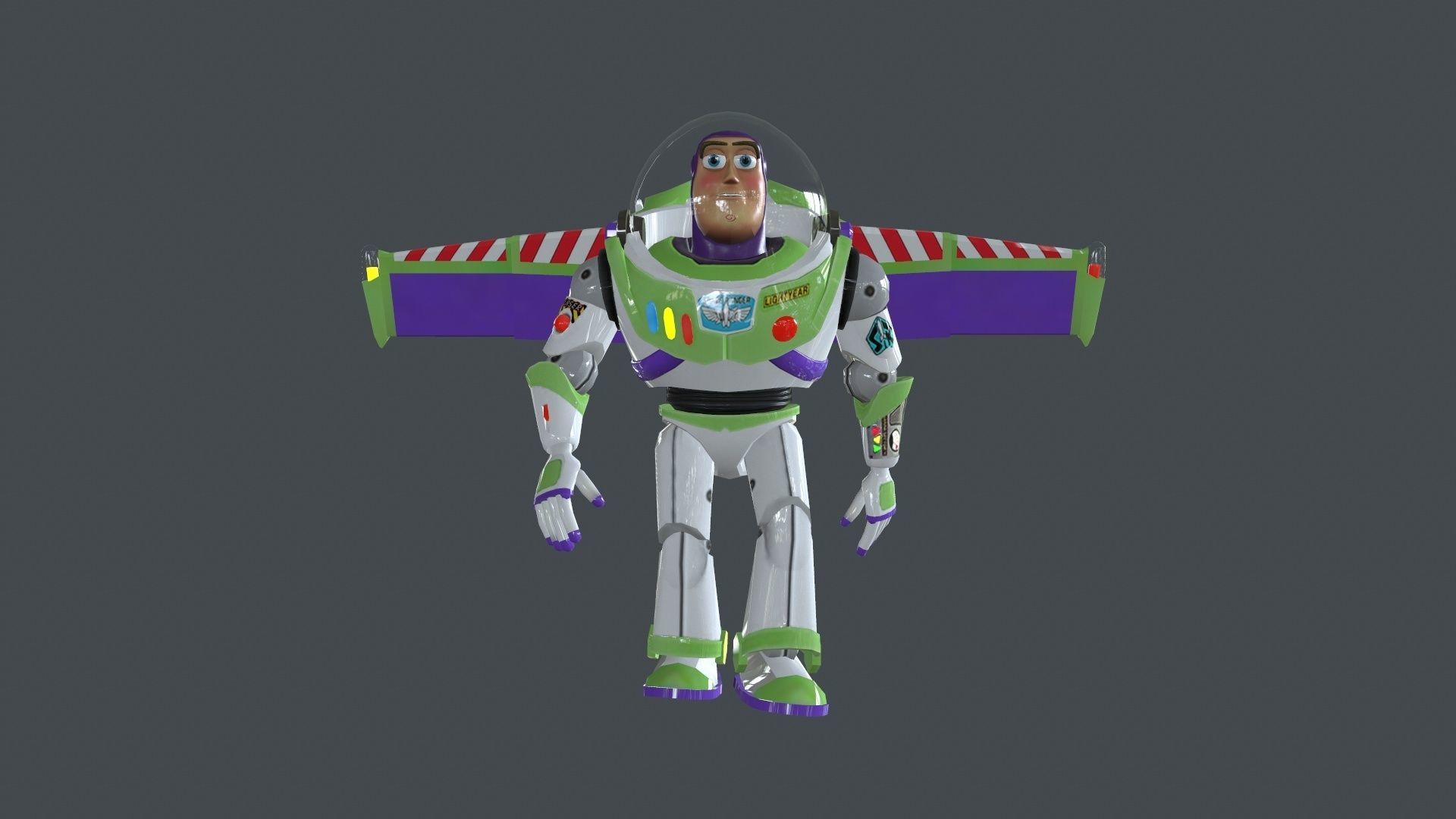 BUZZ-001 Walking Animation Low-poly 3D model_2