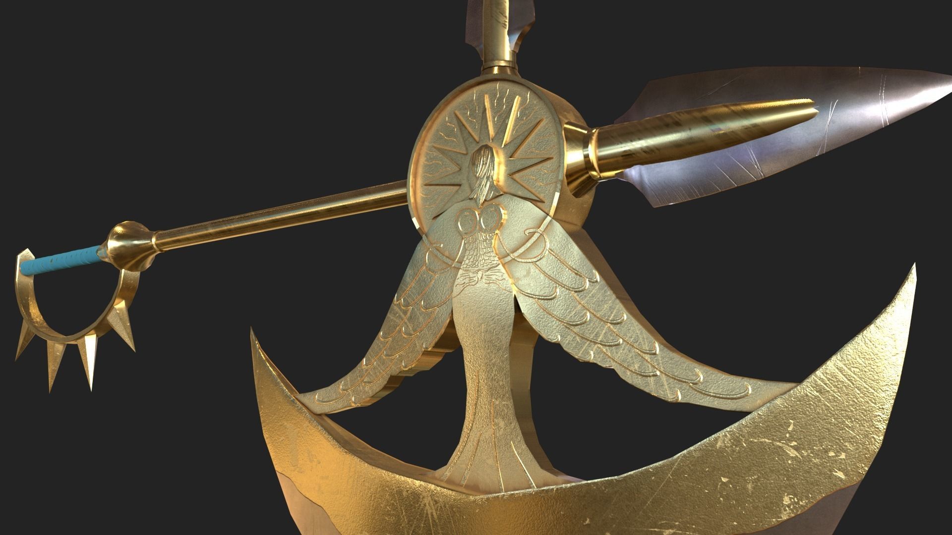 3D model Escanor Sacred Treasure Divine Axe Rhitta VR / AR / low-poly ...
