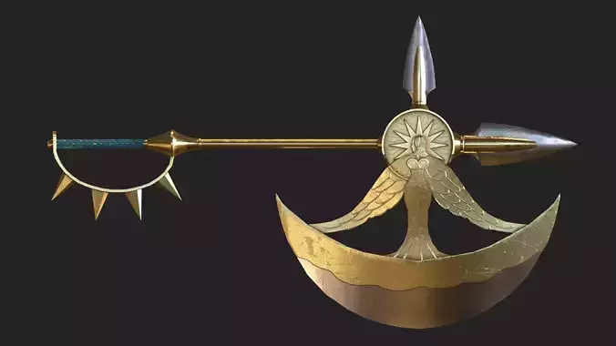 Escanor Sacred Treasure Divine Axe Rhitta Low-poly 3D model