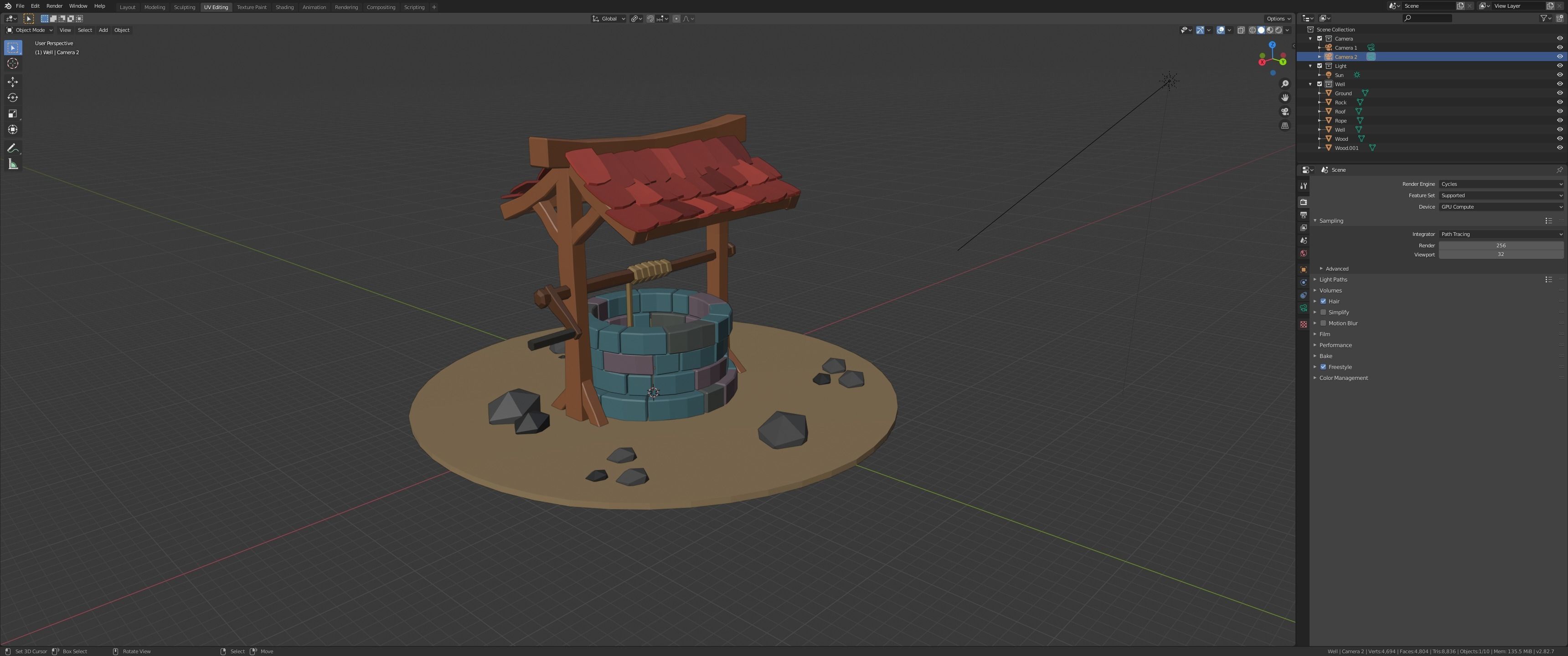 Cartoon Water Well Low-poly 3D model_5