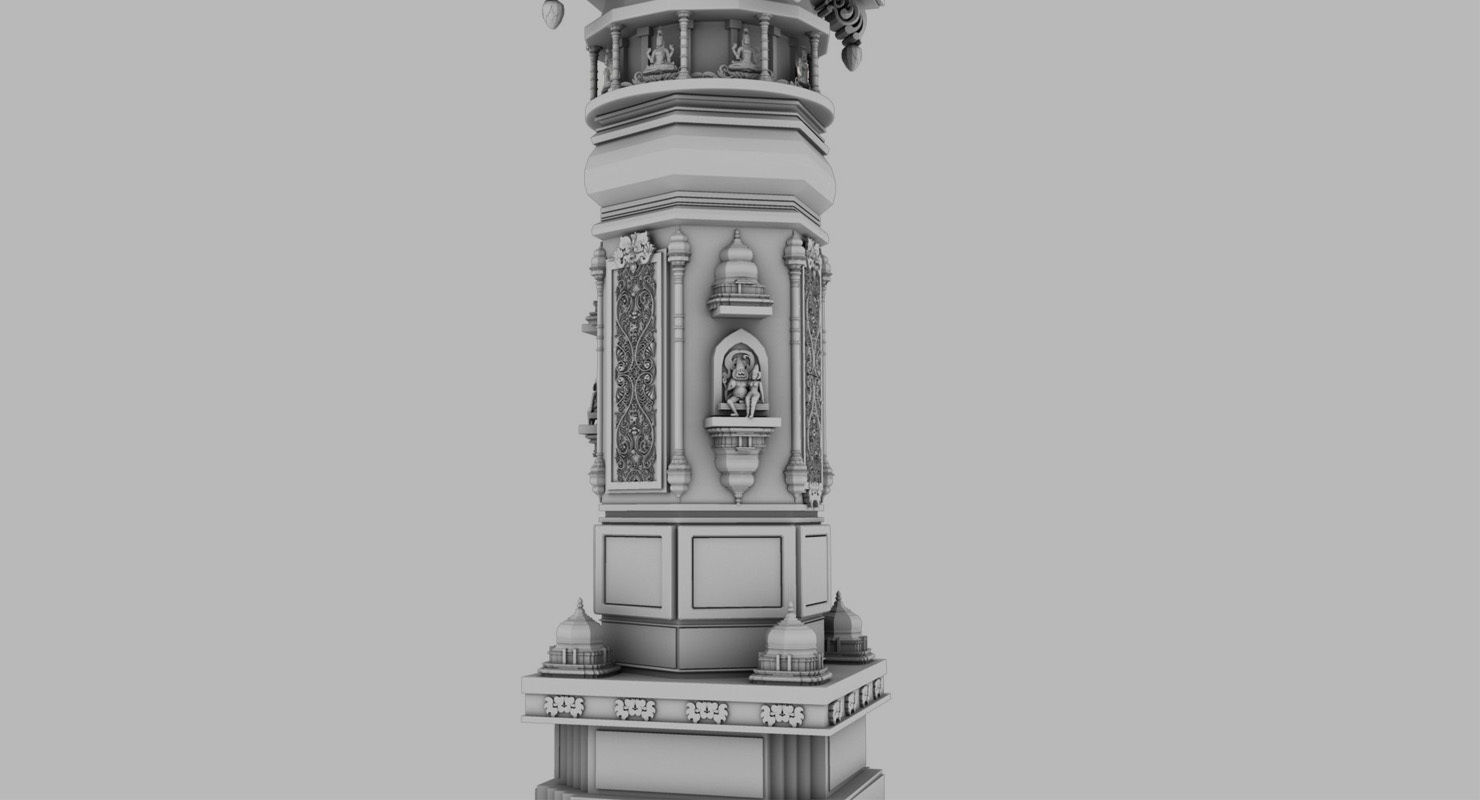 temple piller 3d model 3D model_3