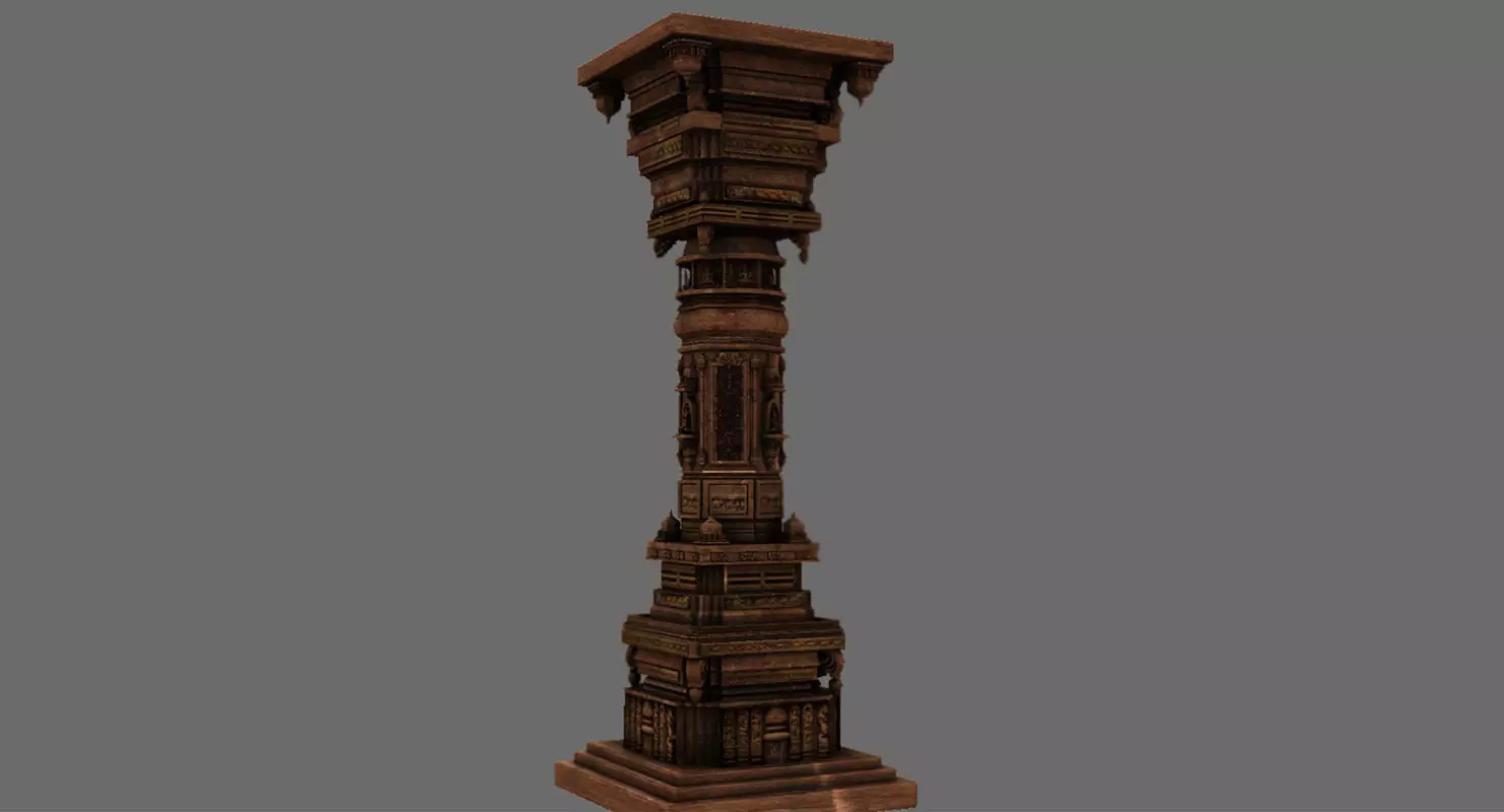 temple piller 3d model 3D model_0
