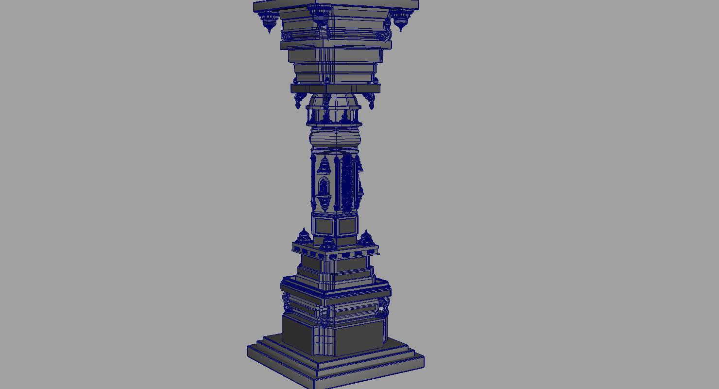 temple piller 3d model 3D model_7