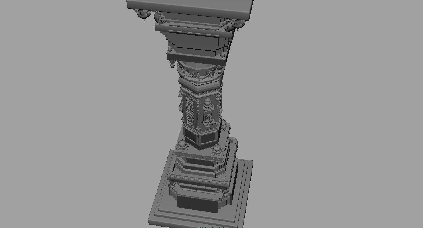 temple piller 3d model 3D model_10