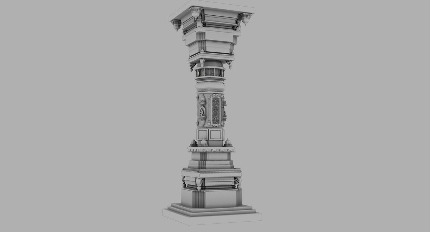 temple piller 3d model 3D model_1