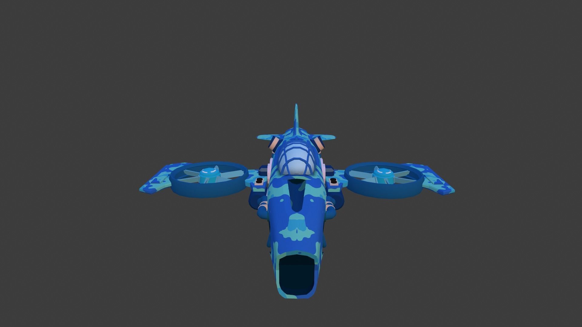 Cartoon low-poly airplane Low-poly 3D model_11