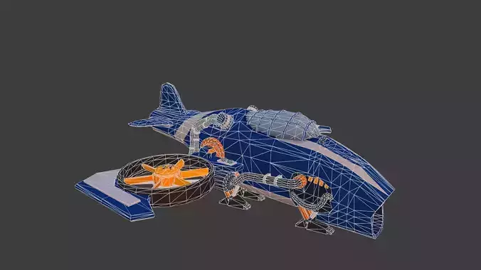 Cartoon low-poly airplane