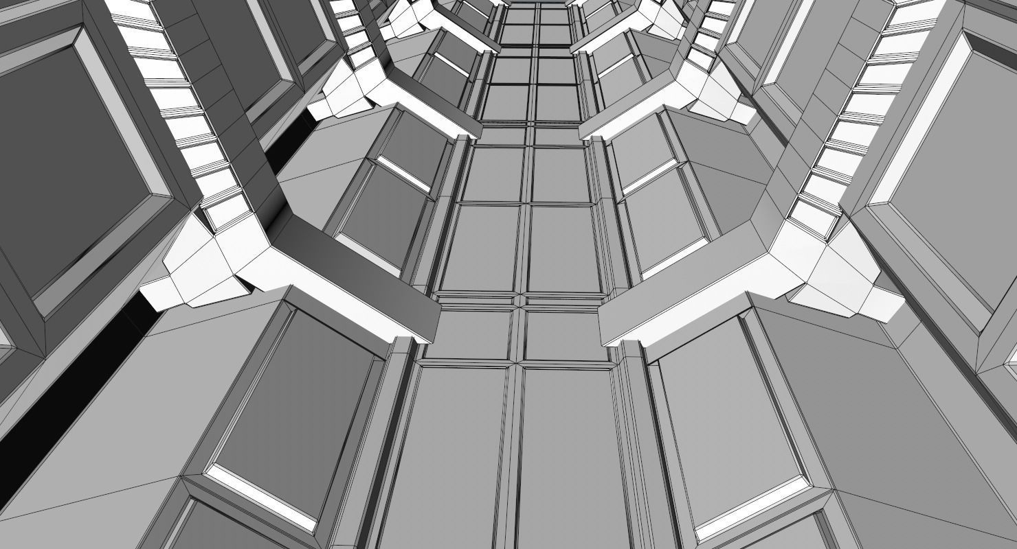 Sci Fi Corridor Low-poly 3D model_12