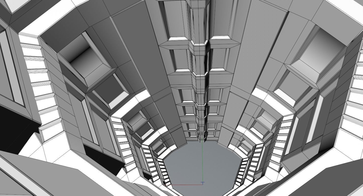 Sci Fi Corridor Low-poly 3D model_7