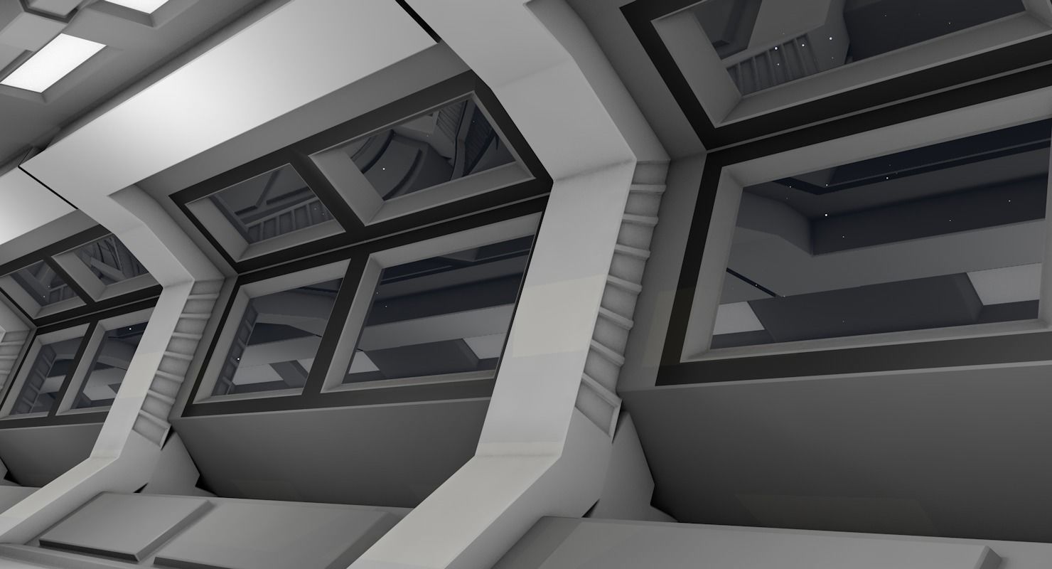 Sci Fi Corridor Low-poly 3D model_4