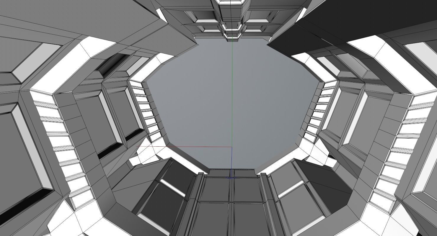 Sci Fi Corridor Low-poly 3D model_11