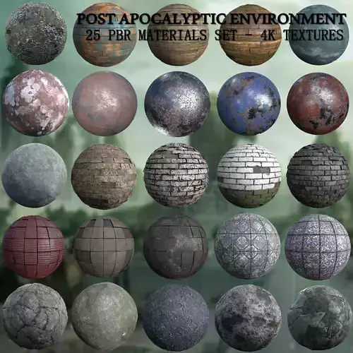 Post-apocalyptic environment set - PBR textures Texture