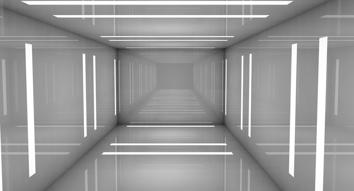Sci Fi Corridor Low-poly 3D model_4