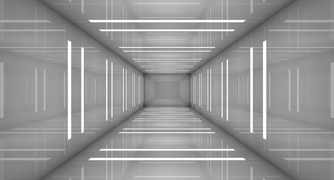 Sci Fi Corridor Low-poly 3D model