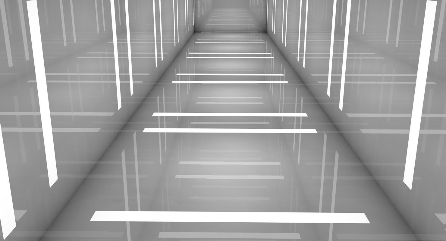 Sci Fi Corridor Low-poly 3D model_2