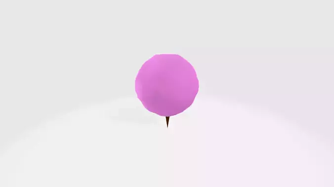 Low-Poly Cartoon Cotton Candy