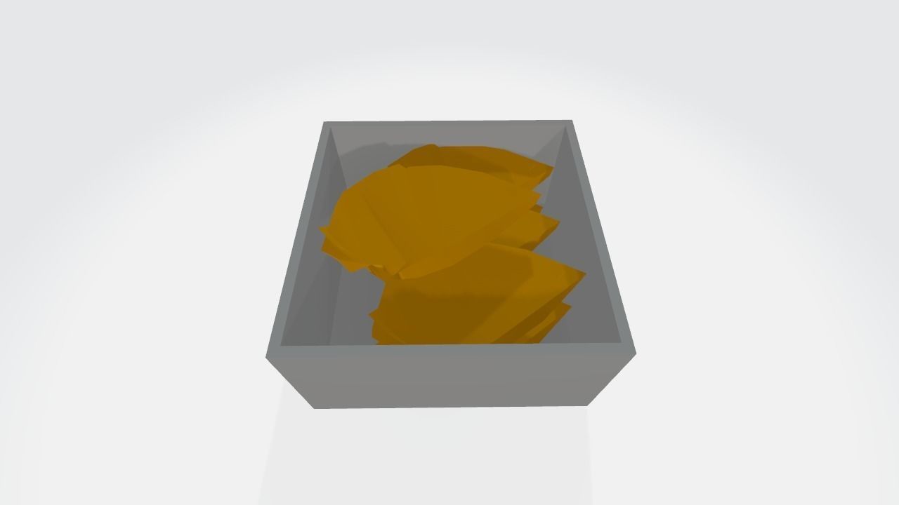 Low-Poly Cartoon Chicken Nugget Box Low-poly 3D model_2