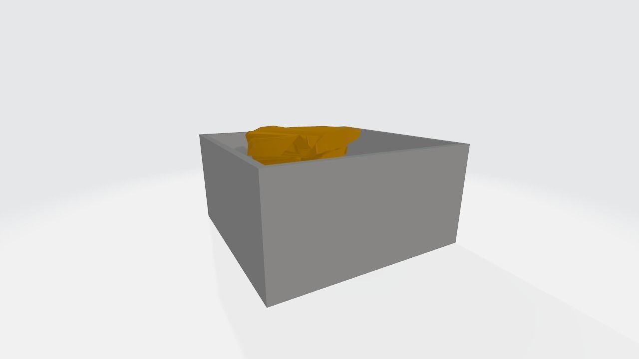 Low-Poly Cartoon Chicken Nugget Box Low-poly 3D model_1
