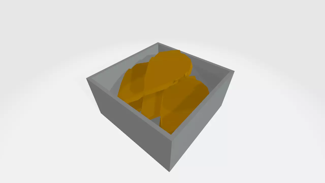 Low-Poly Cartoon Chicken Nugget Box Low-poly 3D model_0