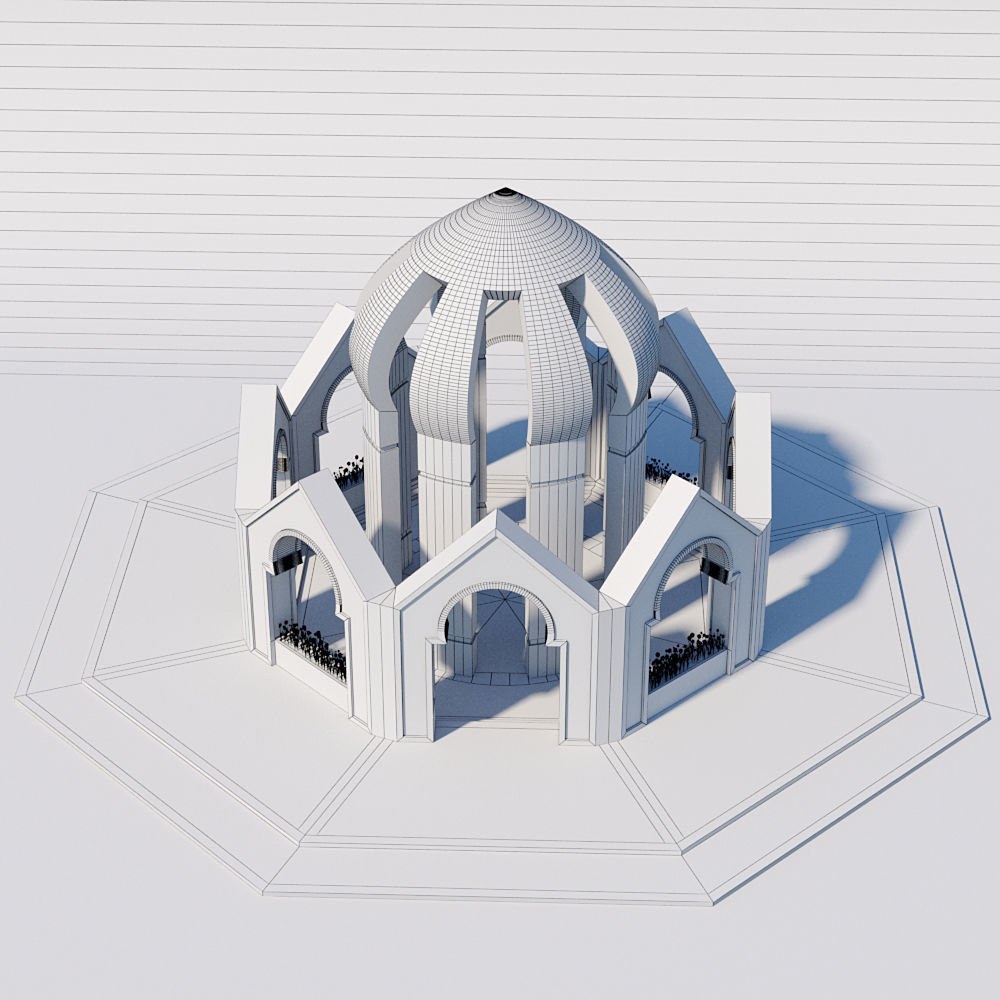 Martyrs Tomb Monument Low-poly 3D model_1