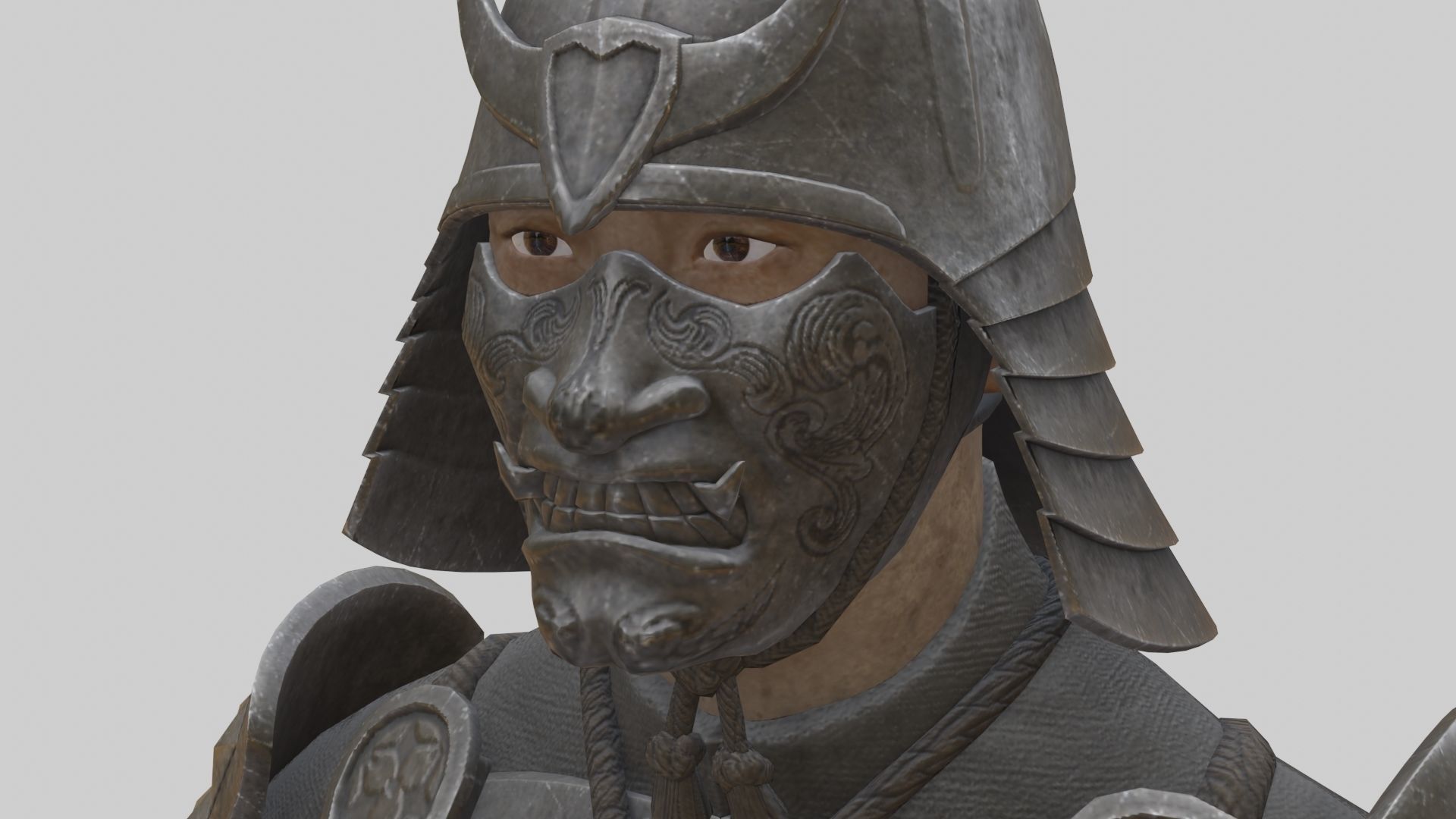 Ghost Samurai Warrior With PBR Materials And Multiple Skins Low-poly 3D model_10