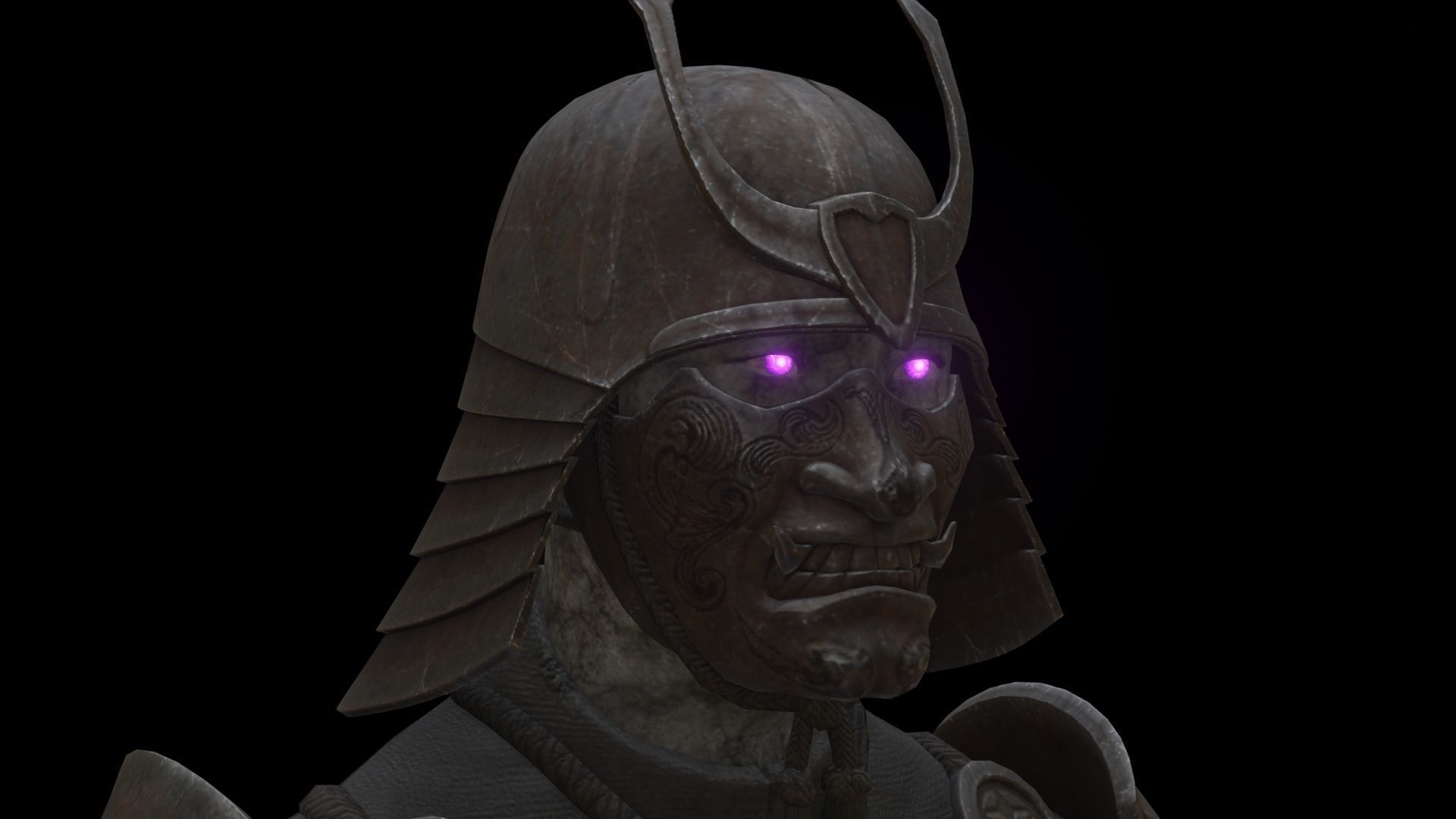 Ghost Samurai Warrior With PBR Materials And Multiple Skins Low-poly 3D model_40