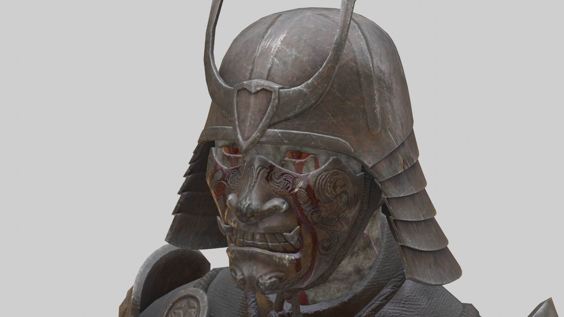 Ghost Samurai Warrior With PBR Materials And Multiple Skins Low-poly 3D model_20
