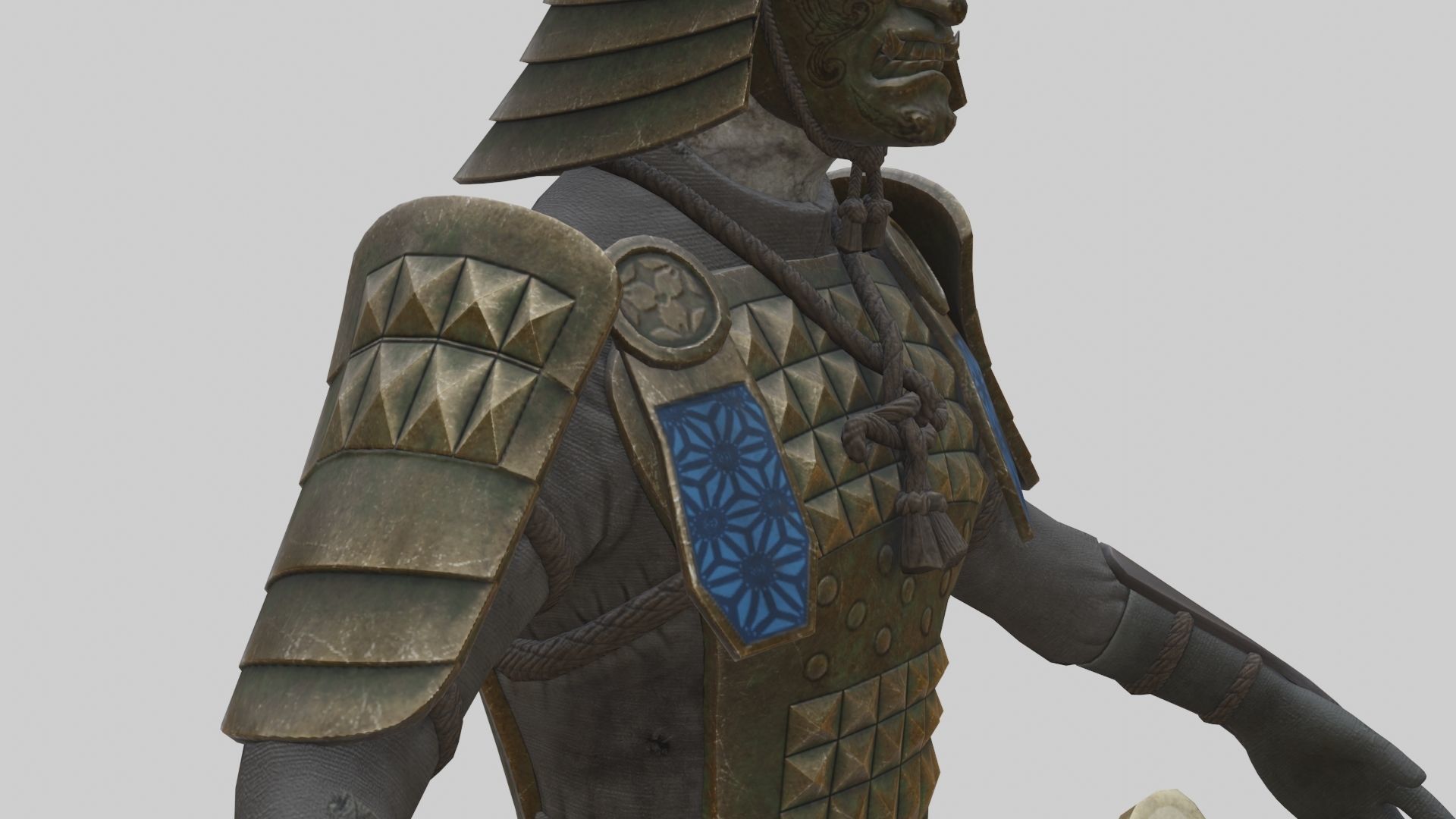 Ghost Samurai Warrior With PBR Materials And Multiple Skins Low-poly 3D model_17