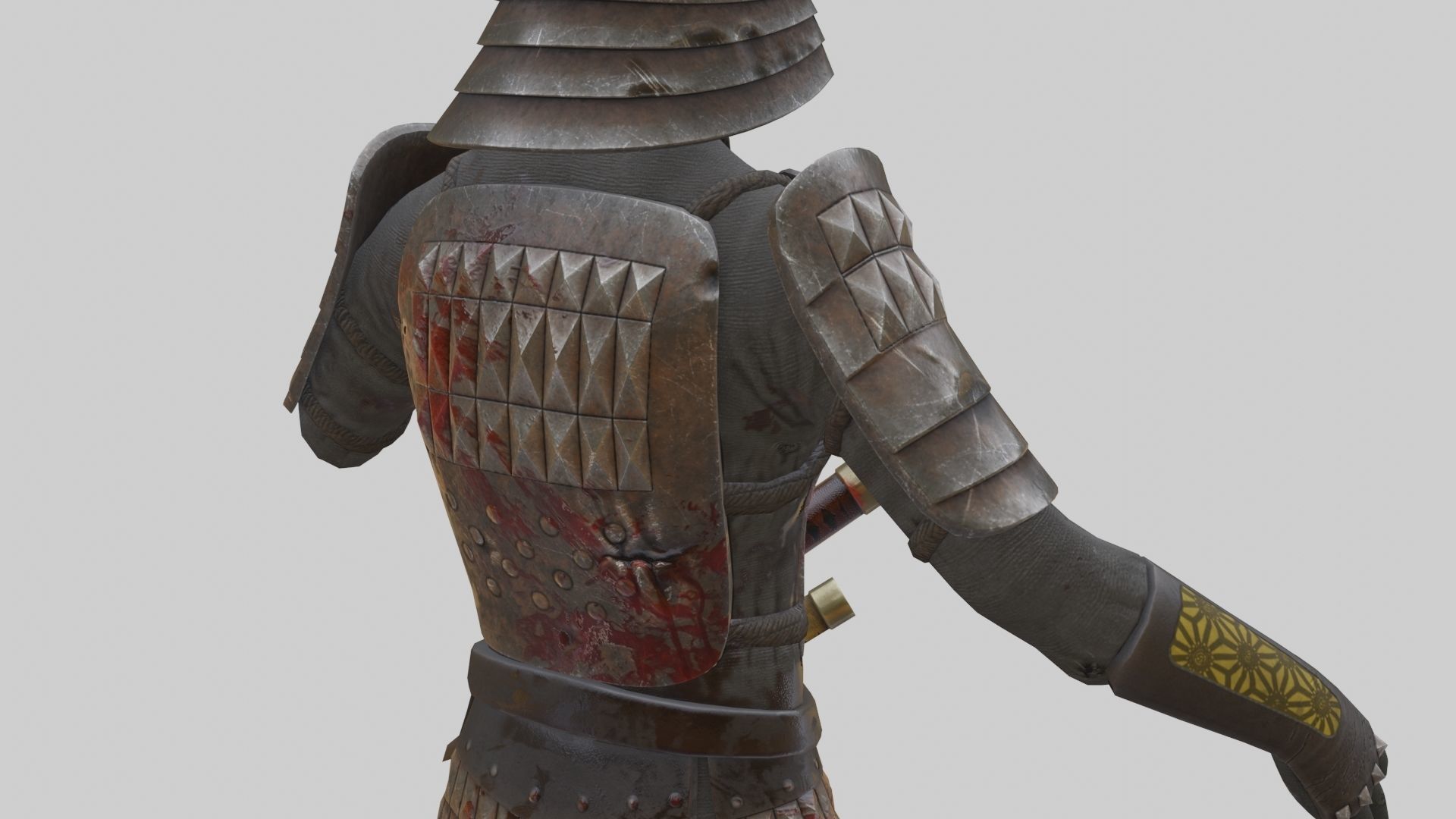 Ghost Samurai Warrior With PBR Materials And Multiple Skins Low-poly 3D model_23
