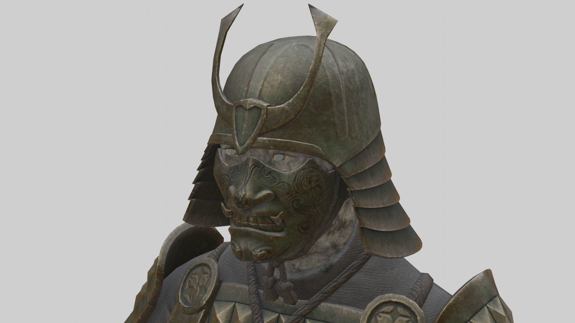 Ghost Samurai Warrior With PBR Materials And Multiple Skins Low-poly 3D model_16