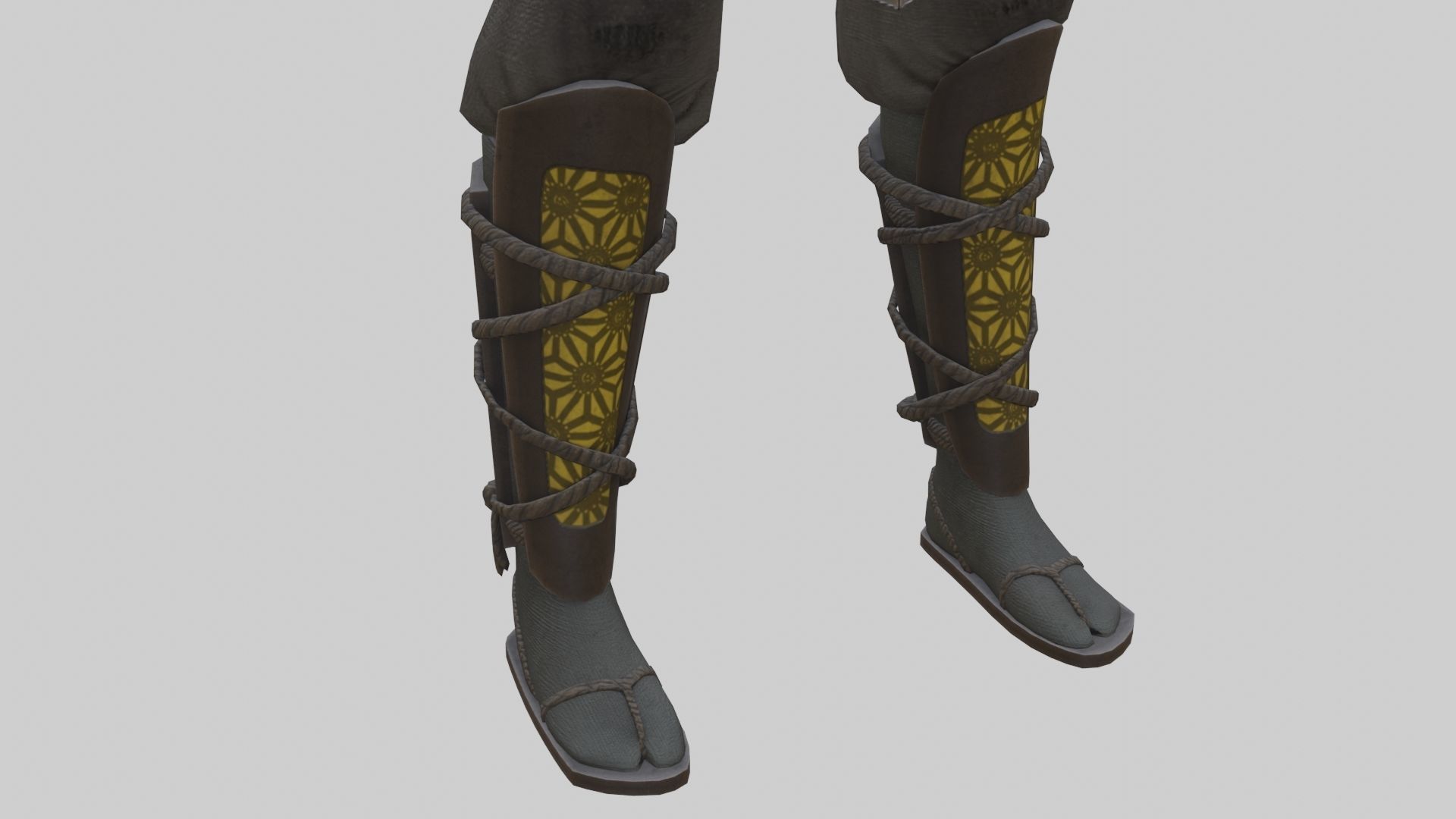 Ghost Samurai Warrior With PBR Materials And Multiple Skins Low-poly 3D model_7