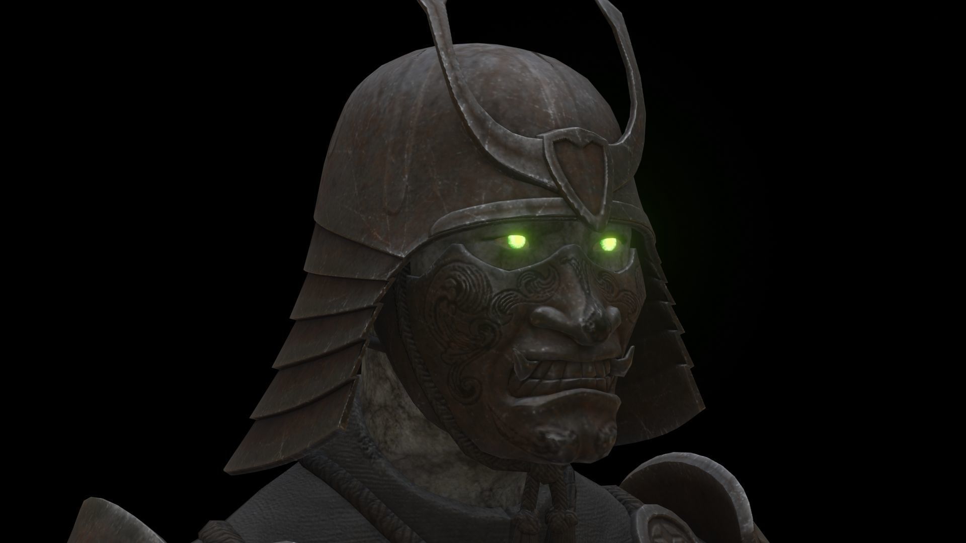 Ghost Samurai Warrior With PBR Materials And Multiple Skins Low-poly 3D model_39