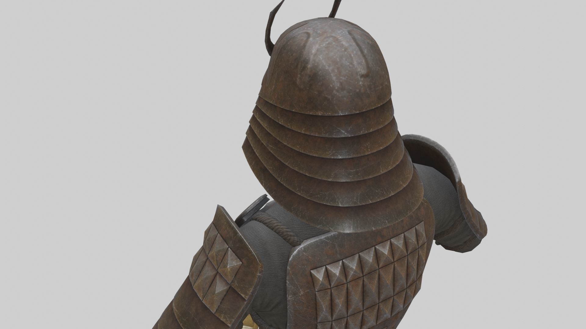 Ghost Samurai Warrior With PBR Materials And Multiple Skins Low-poly 3D model_9